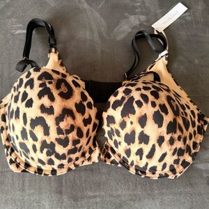 Victoria's Secret Leopard Print Push-Up Bra in Tan and Black